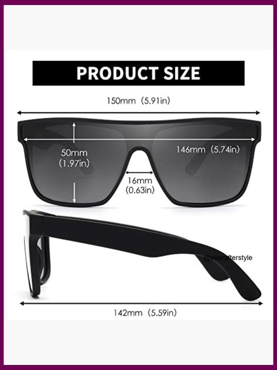 Oversized Square Polarized Shield Sunglasses UV400 Protection